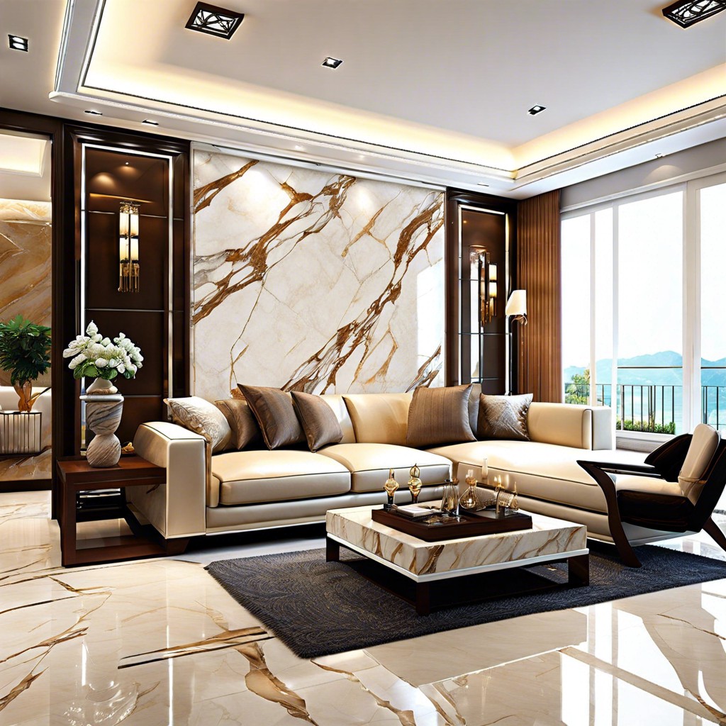 polished marble tiles