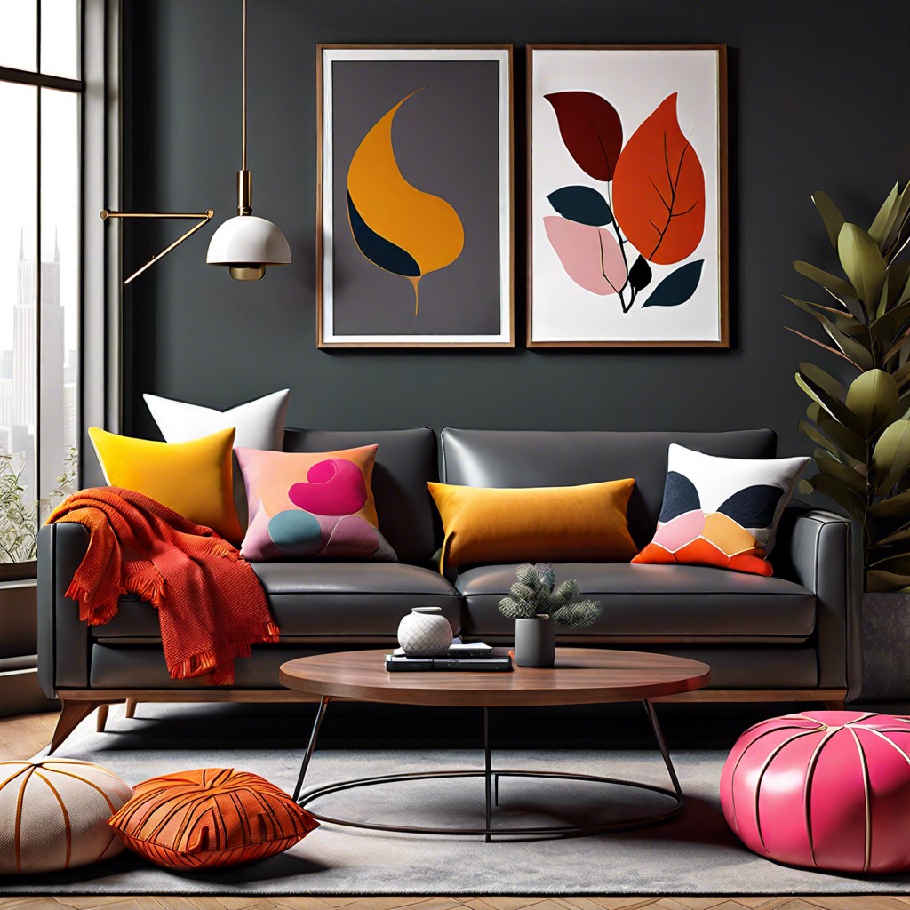 pop of color with bold throw pillows