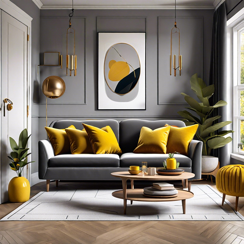 pop of color with mustard yellow pillows