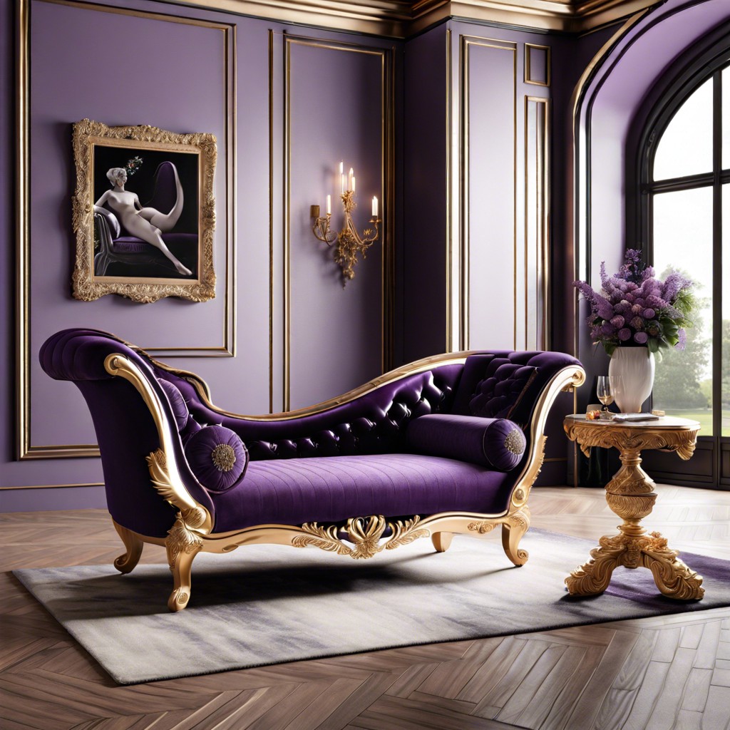 purple chaise lounge