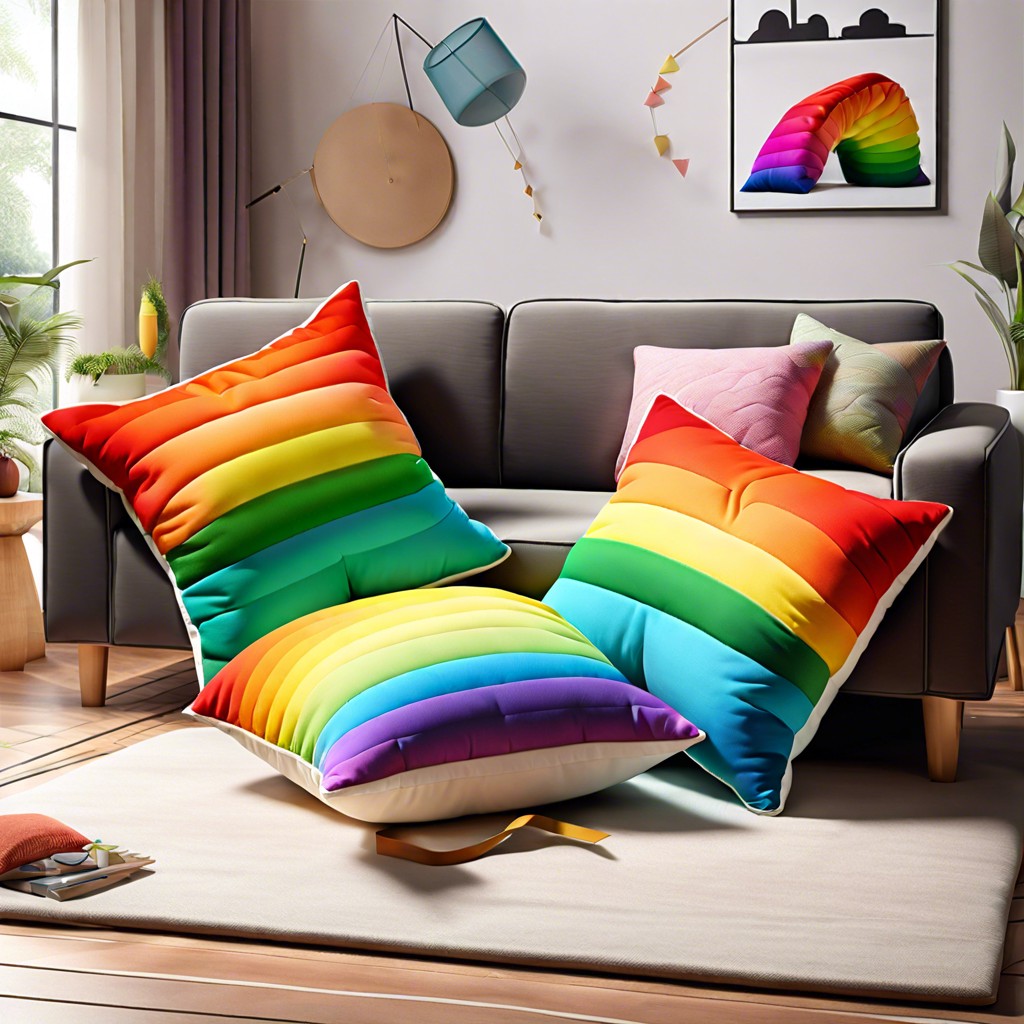 rainbow gradient pillows