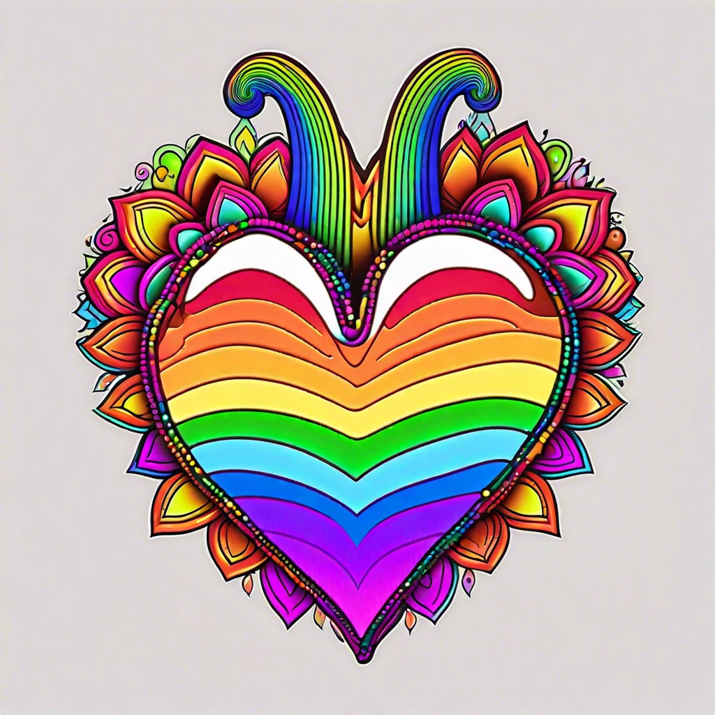 rainbow heart design