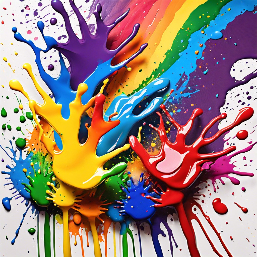 rainbow splatter painting