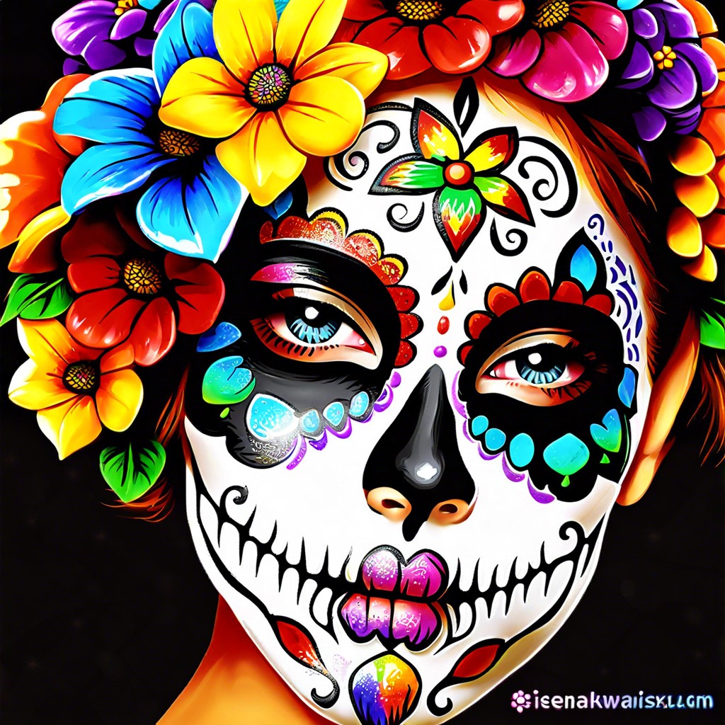 rainbow sugar skull