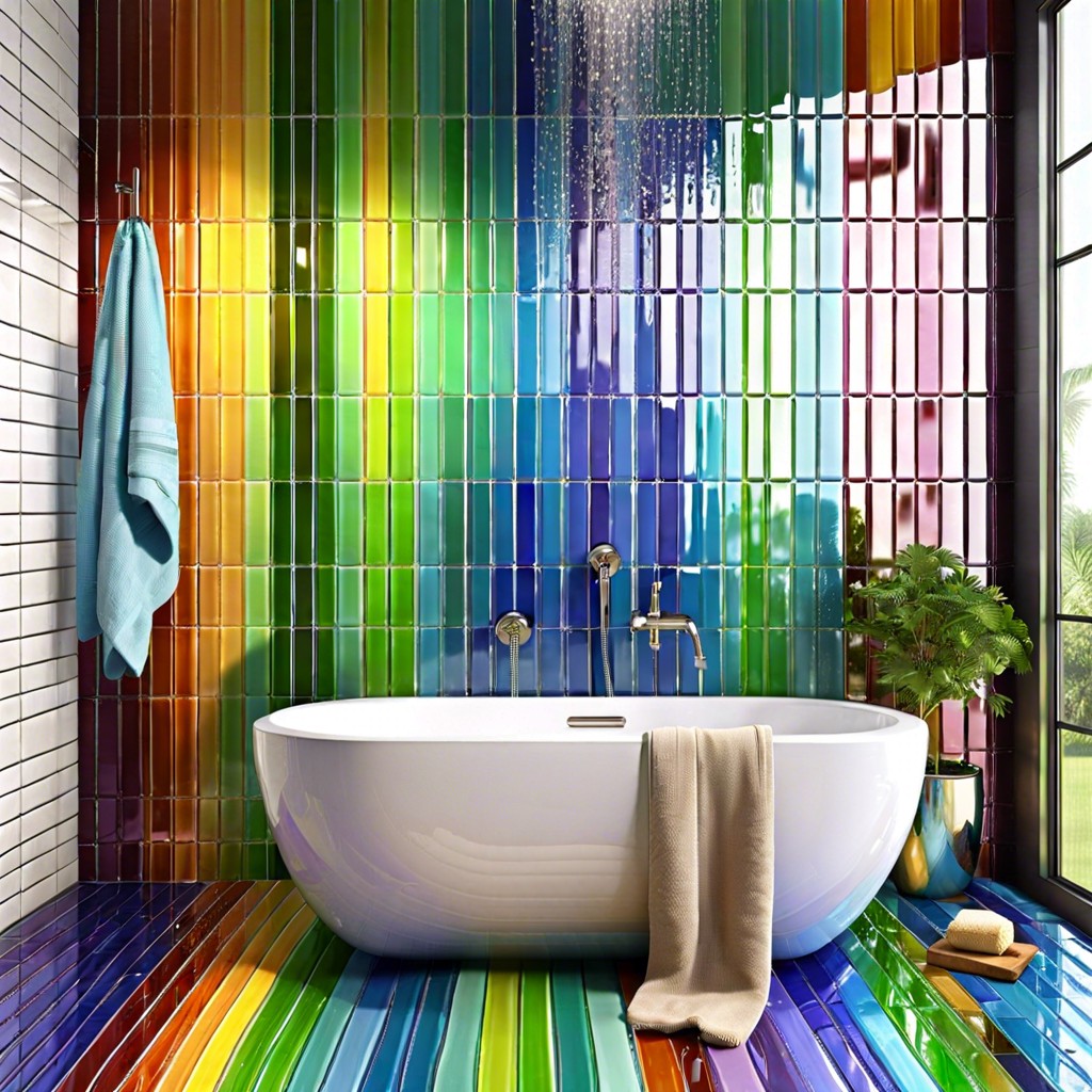 rainbow vertical stripe vertical stripes of various colored glass tiles