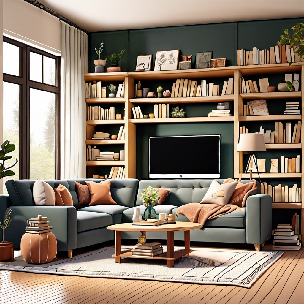 reading corner combine the sectional with bookshelves behind it for easy access to books