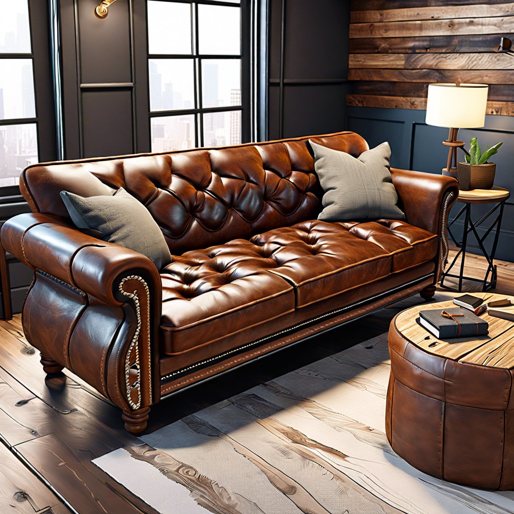 reclaimed wood and leather combo