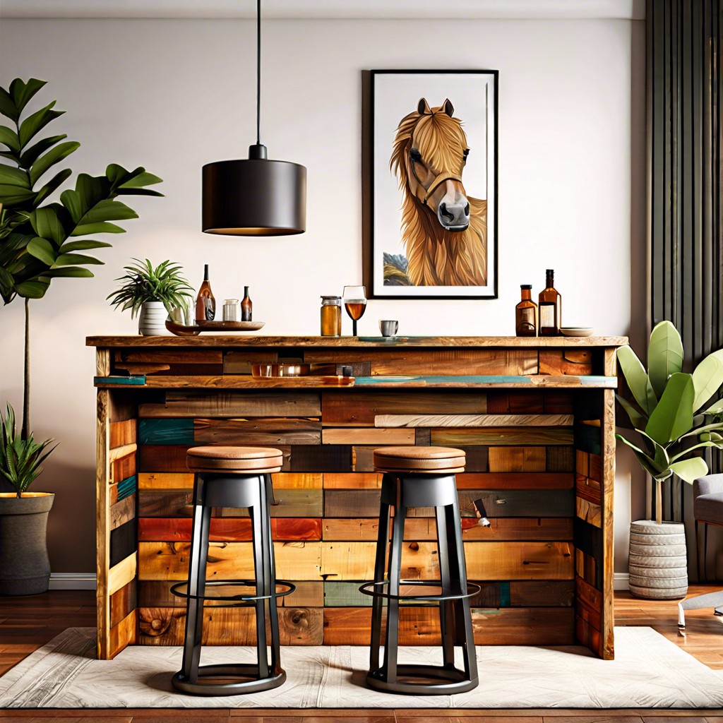 reclaimed wood bar desk