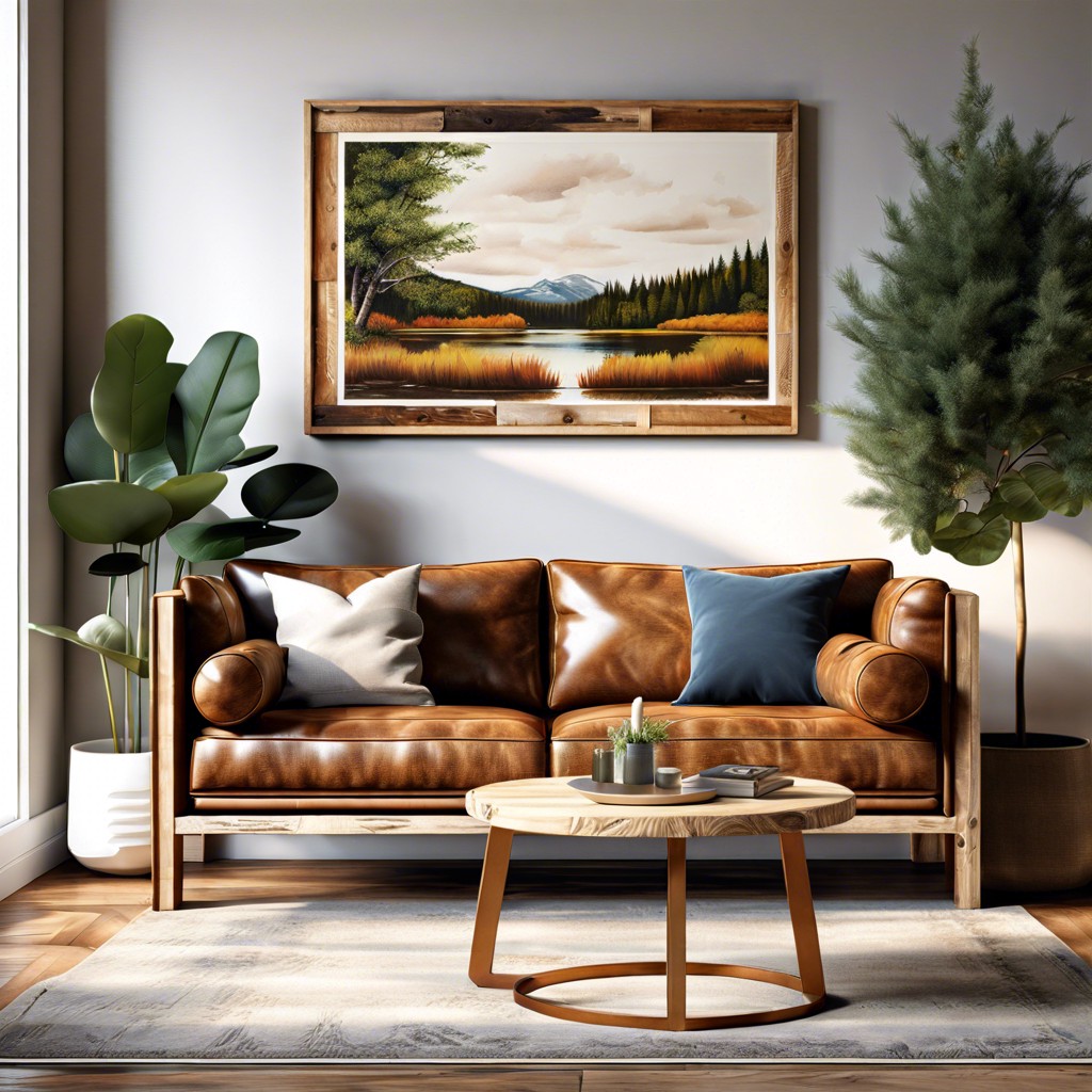 reclaimed wood frame sofa
