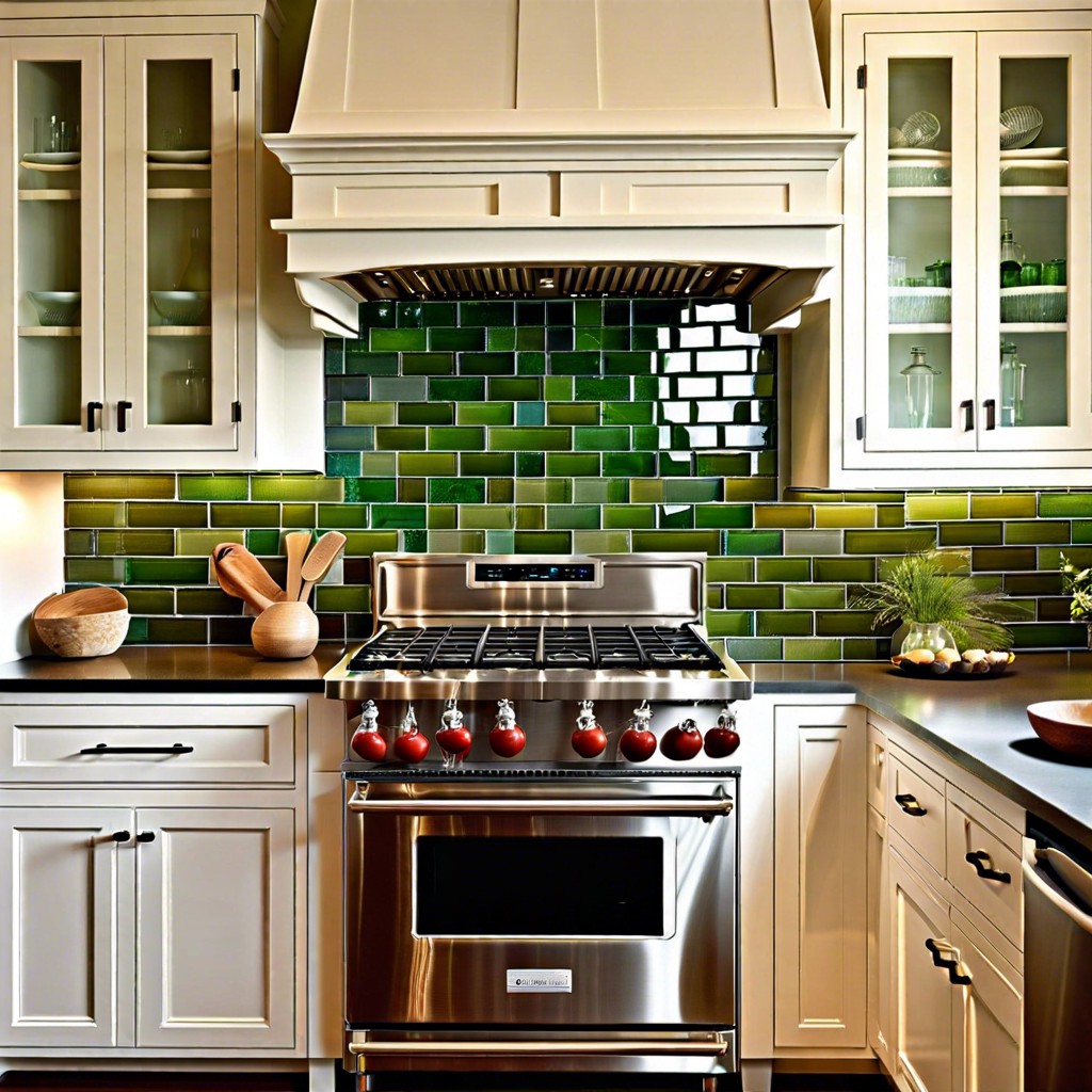 recycled glass tiles for an eco friendly kitchen