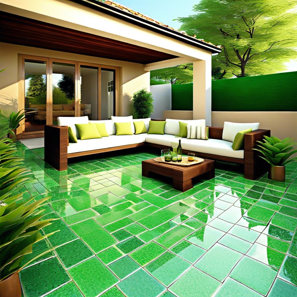 recycled glass tiles for an eco friendly touch