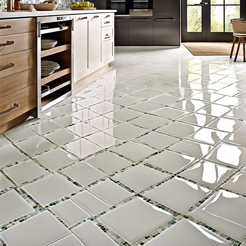 recycled glass tiles in varying shades of white