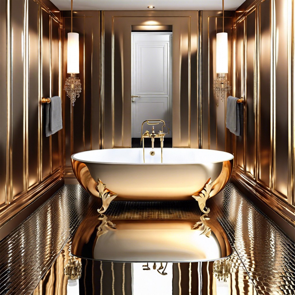 reflective metallic tiles for a luxurious shine