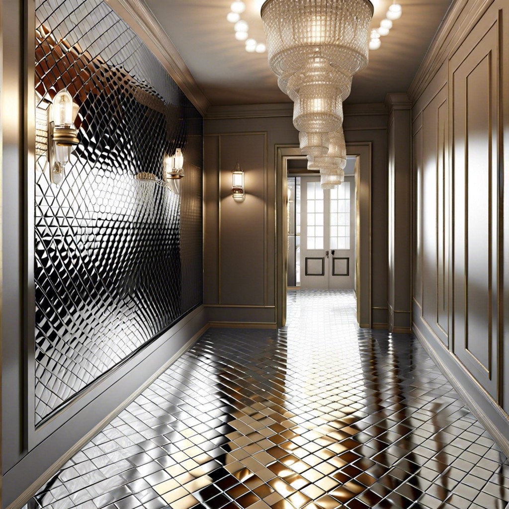 reflective metallic tiles for a modern look