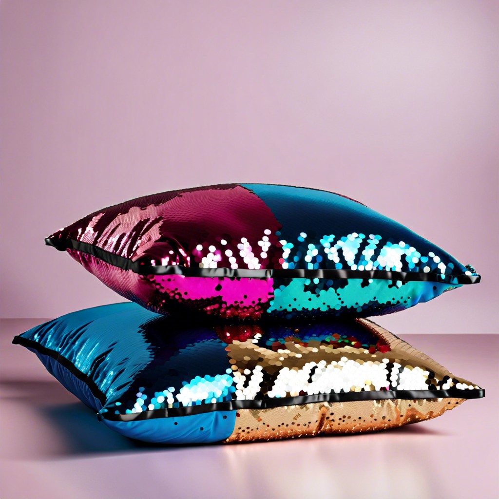 reversible sequin pillows