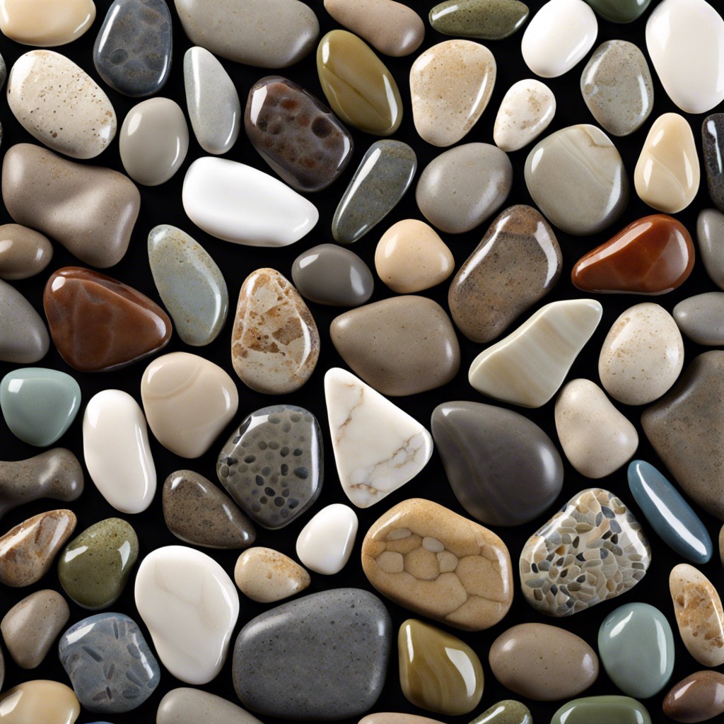 river pebble smooth round tiles that resemble river pebbles