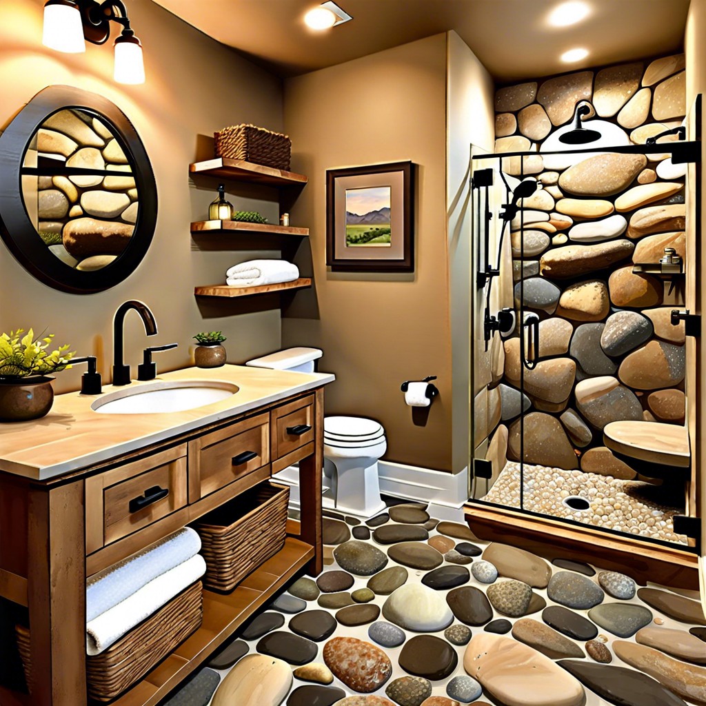 river rock shower tiles