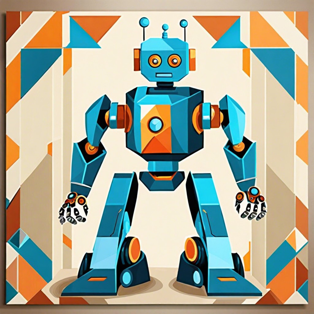 robot themed geometric patterns