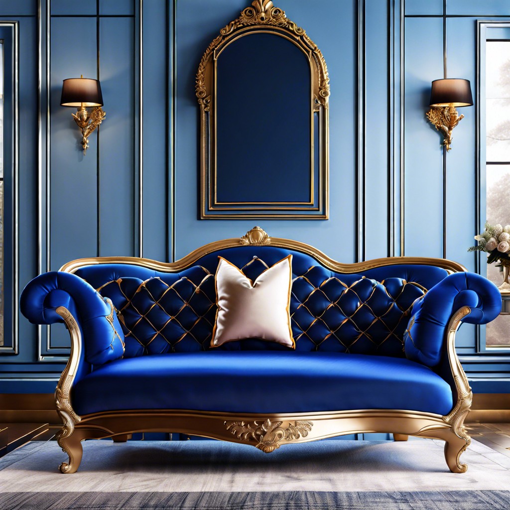 royal blue satin cushions