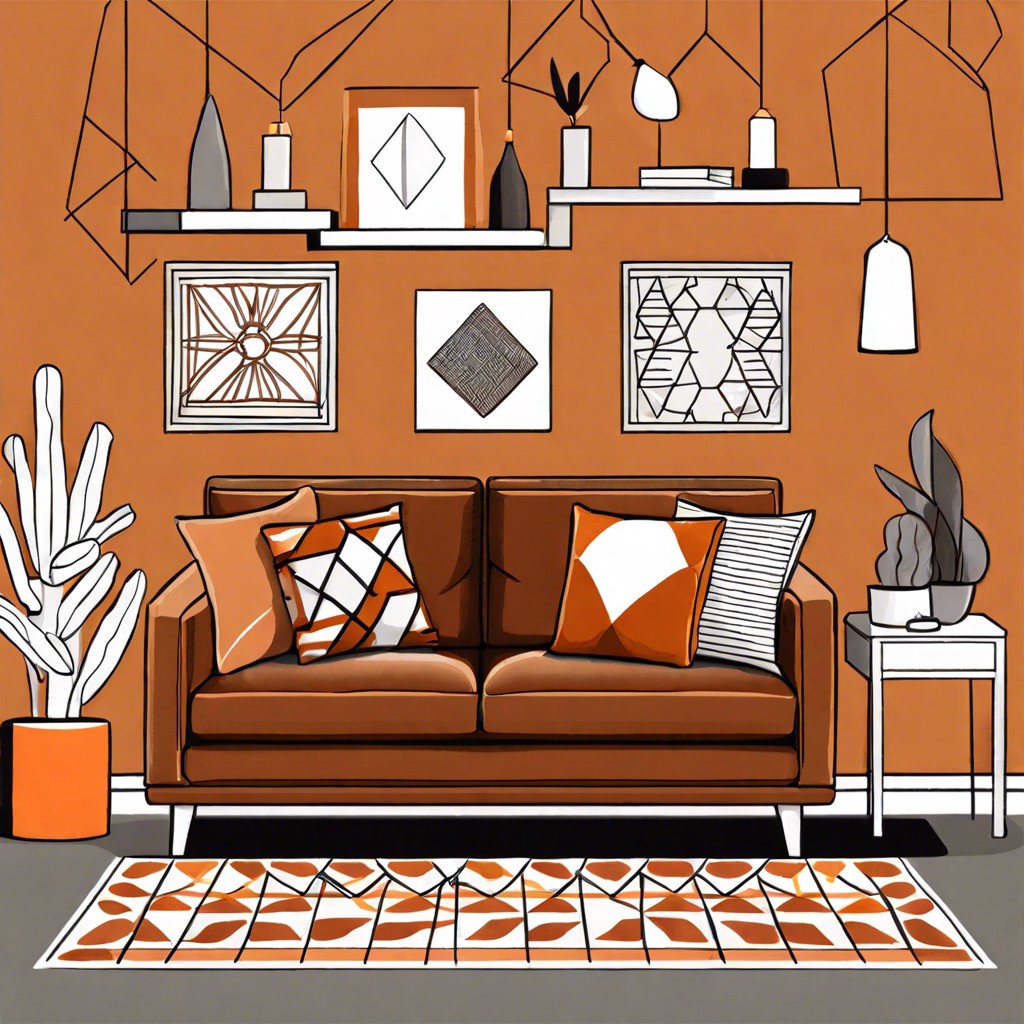 rust orange geometric prints