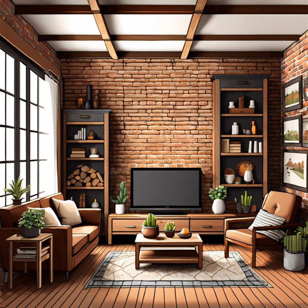 rustic charm with exposed brick walls