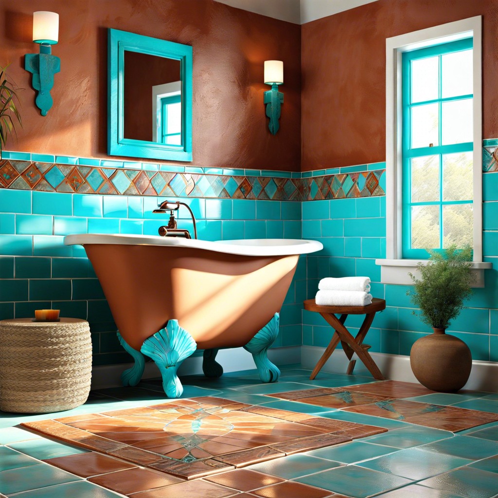 rustic terracotta and turquoise