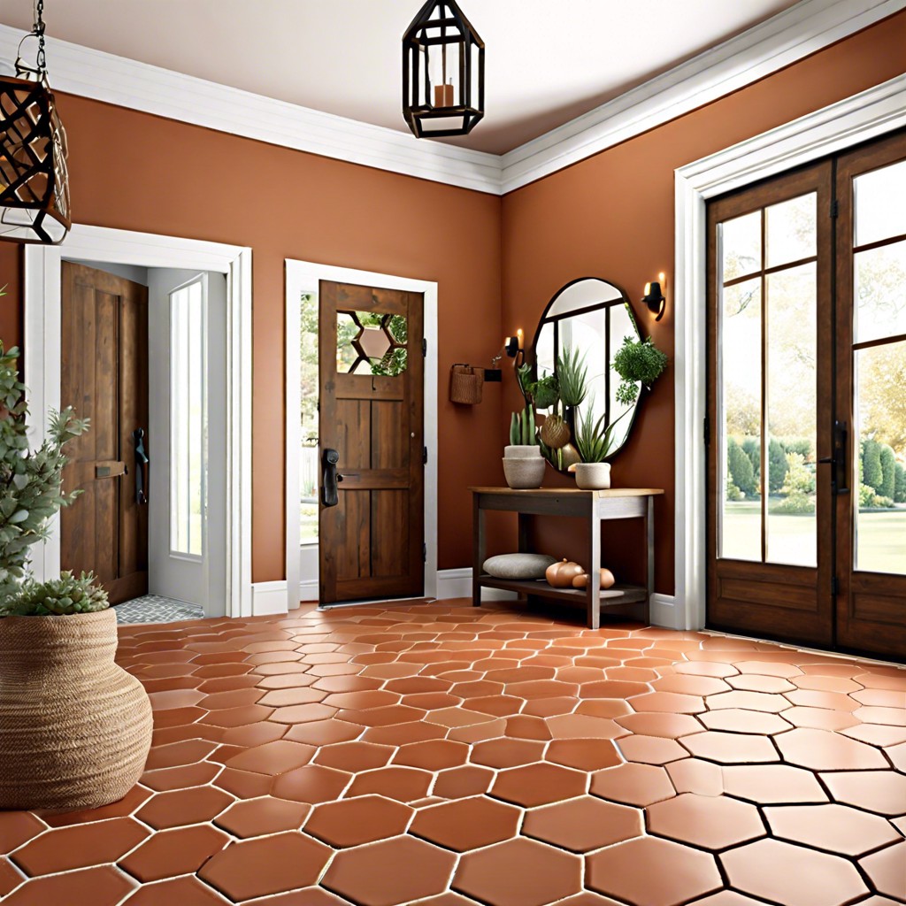 rustic terracotta hexagons