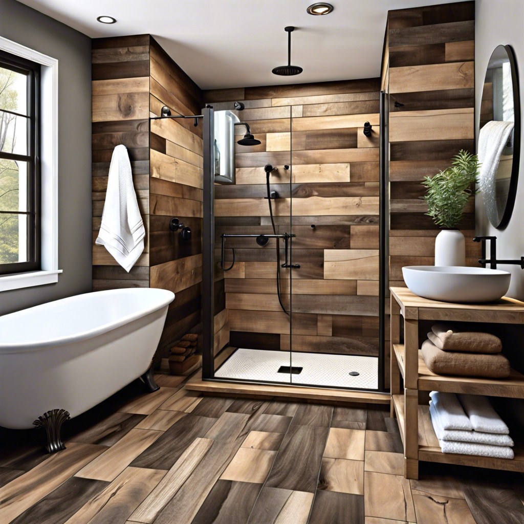 rustic wood look tiles