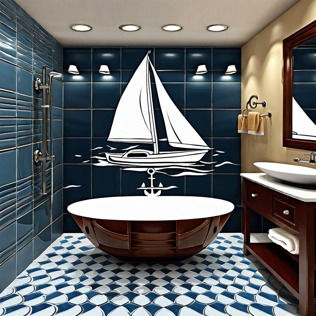 sailboat motif tiles decorative tiles with sailboat patterns