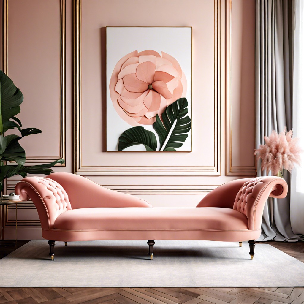 salmon pink chaise lounge