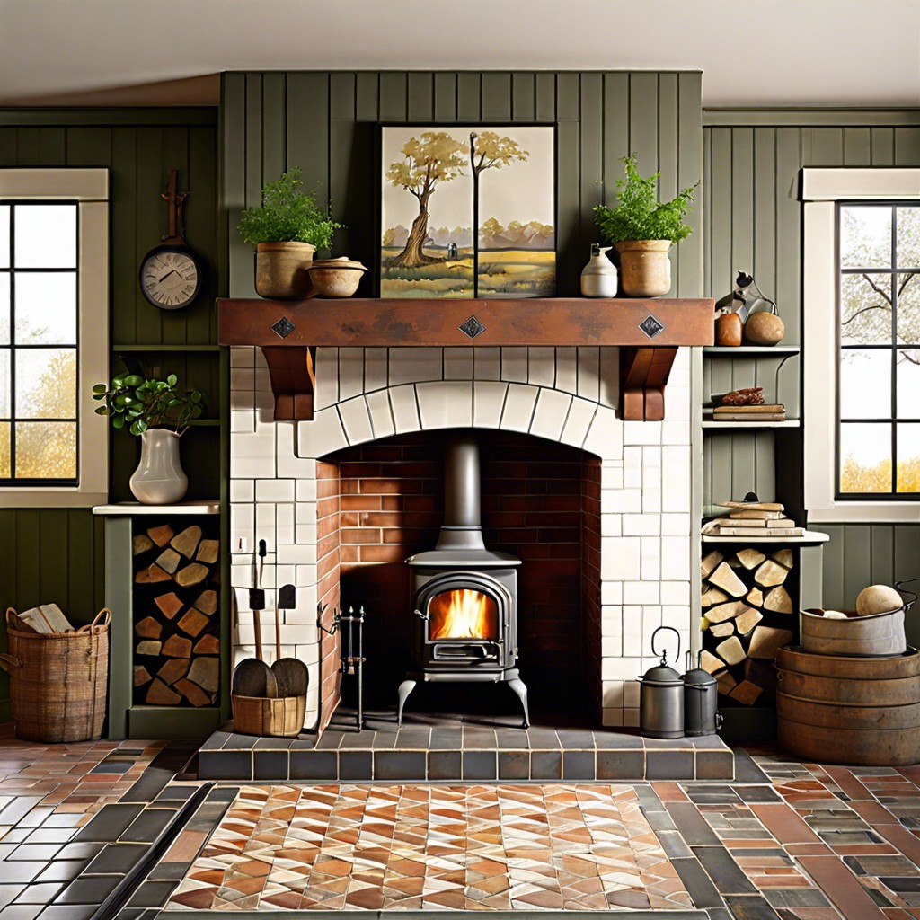 salvaged tiles with a mix and match vintage appeal