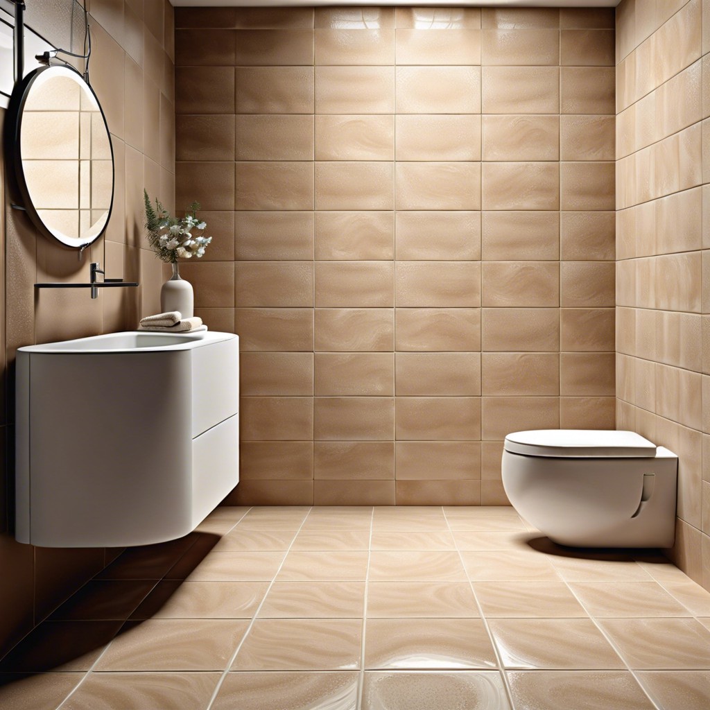 sand colored textured ceramic tiles