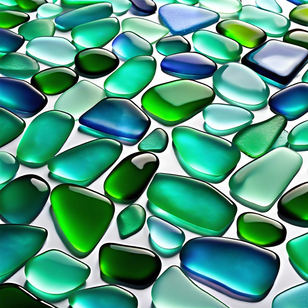 sea glass tiles translucent blue green tiles mimicking beach glass