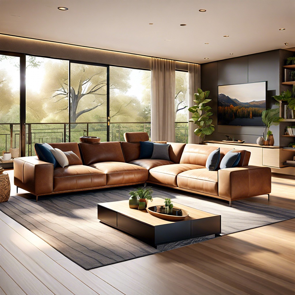 sectional in a sunken living room design