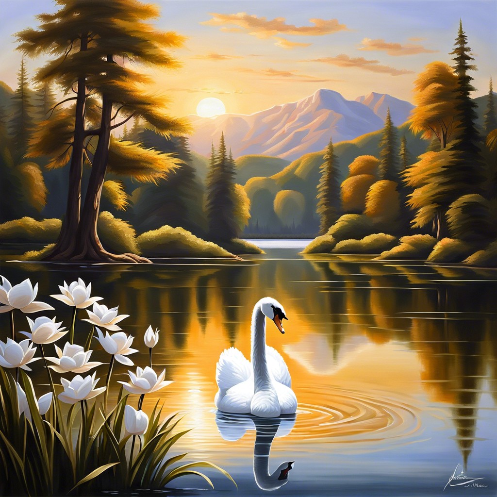 serene swan on a lake