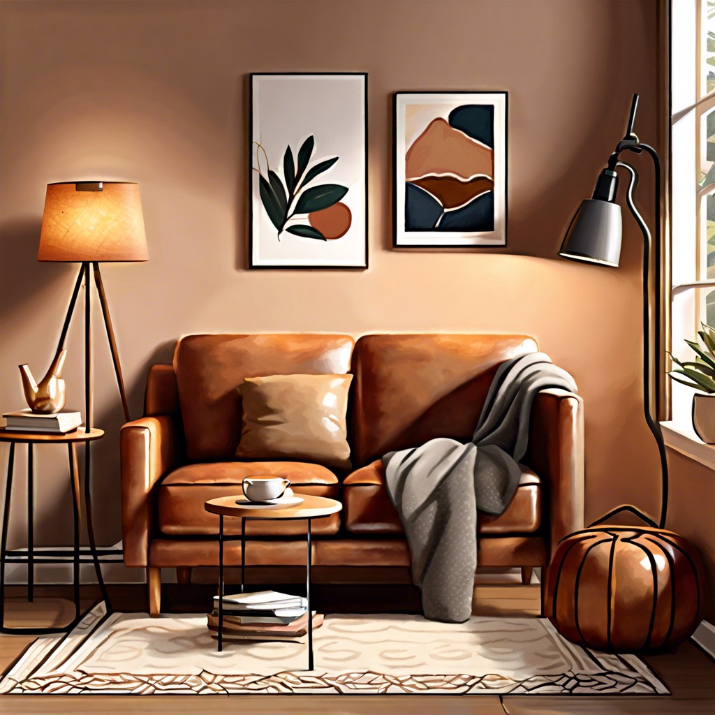 set up a cozy reading nook with a floor lamp and side table