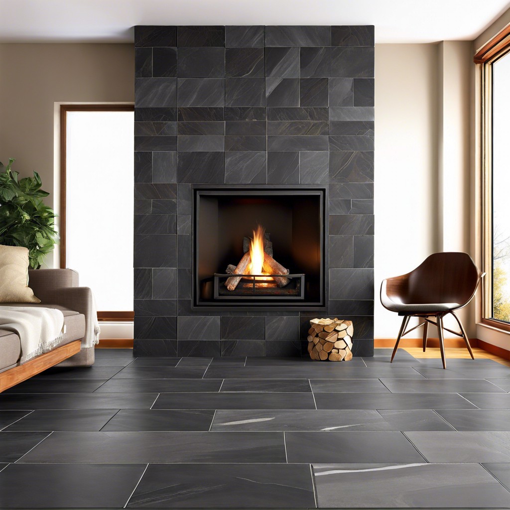 slate tiles with varied textures and sizes