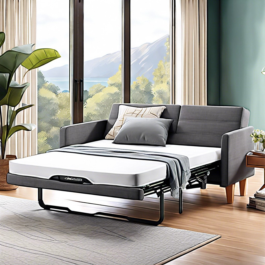 slide out sofa bed with low profile design