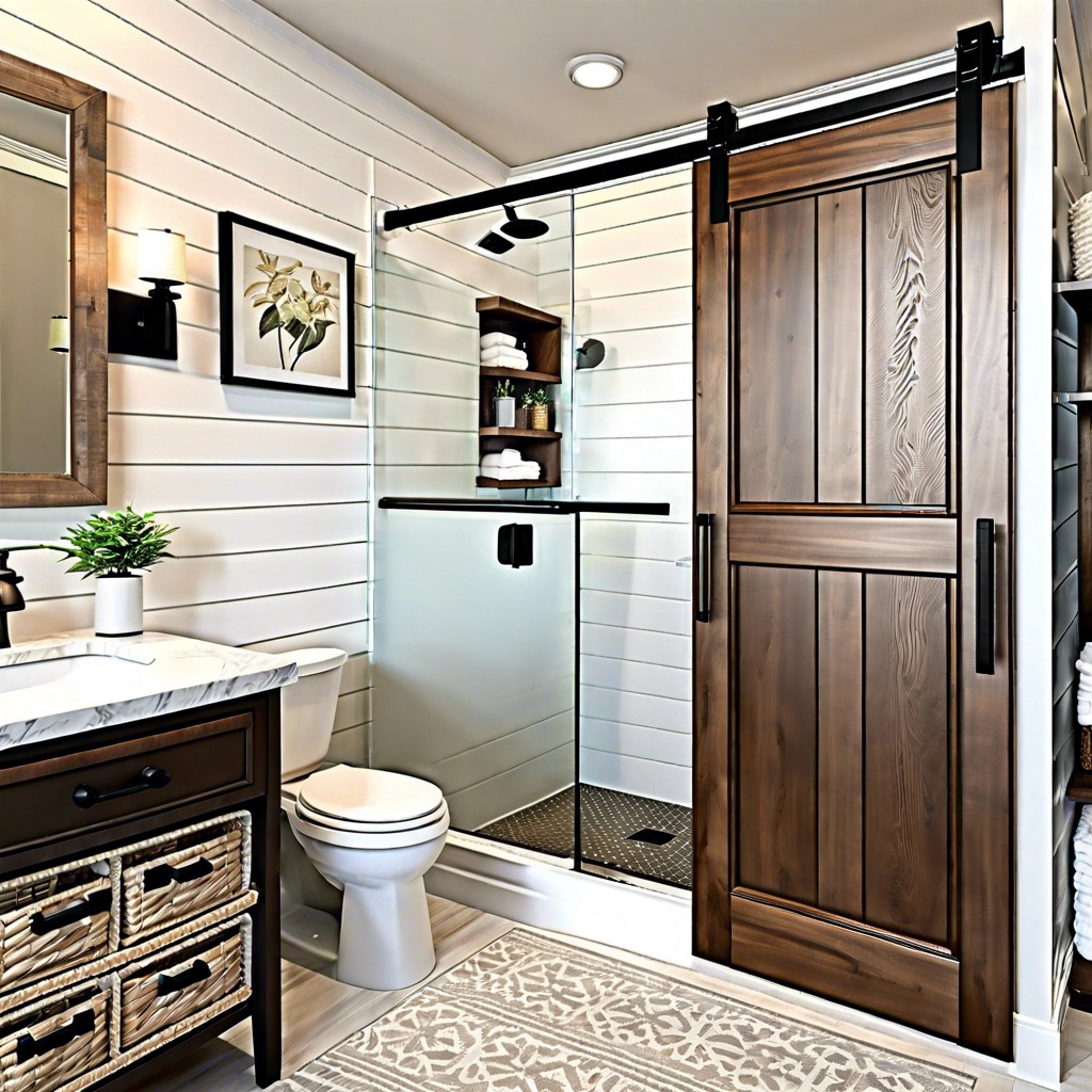 sliding barn style shower door