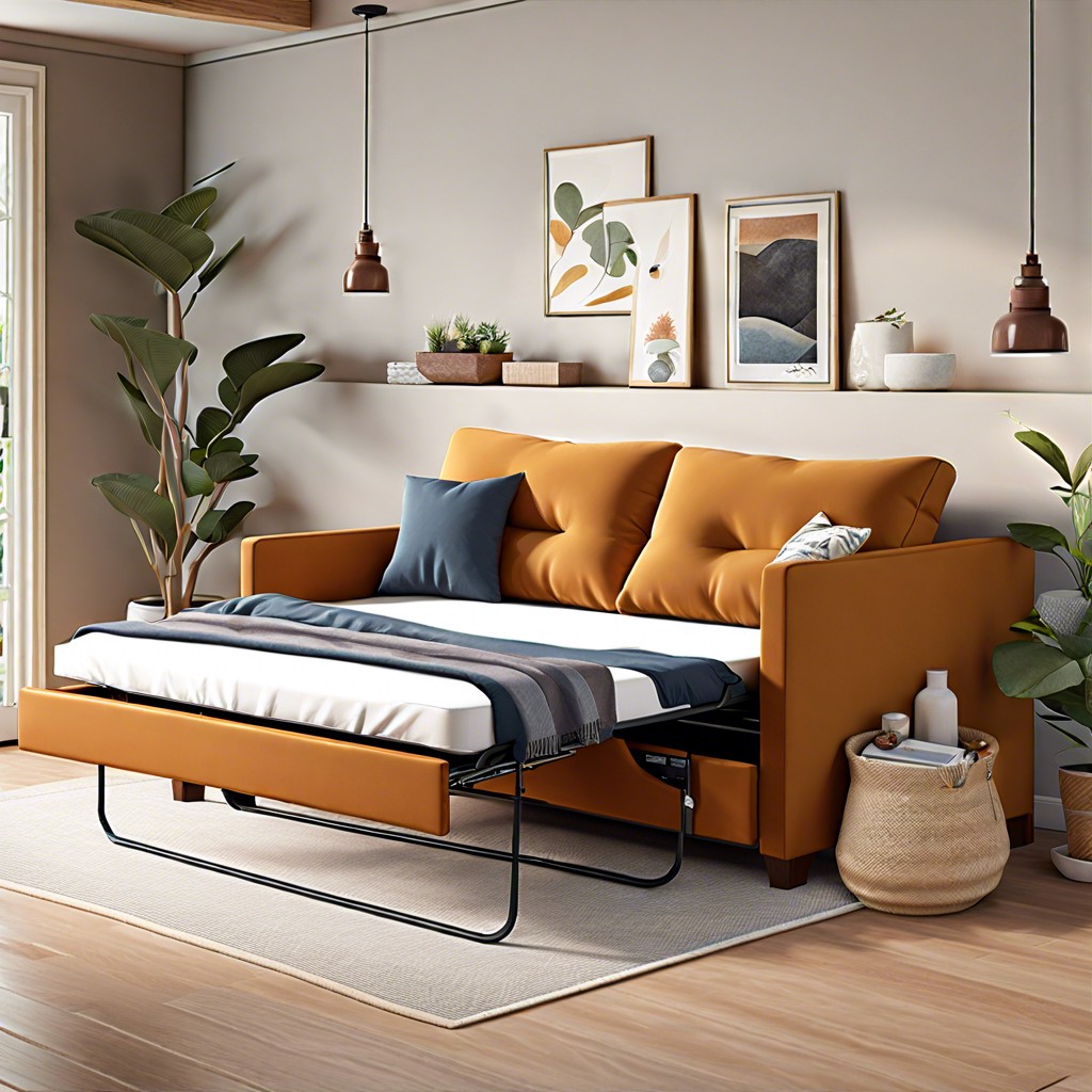 sofa bed with built in storage compartments