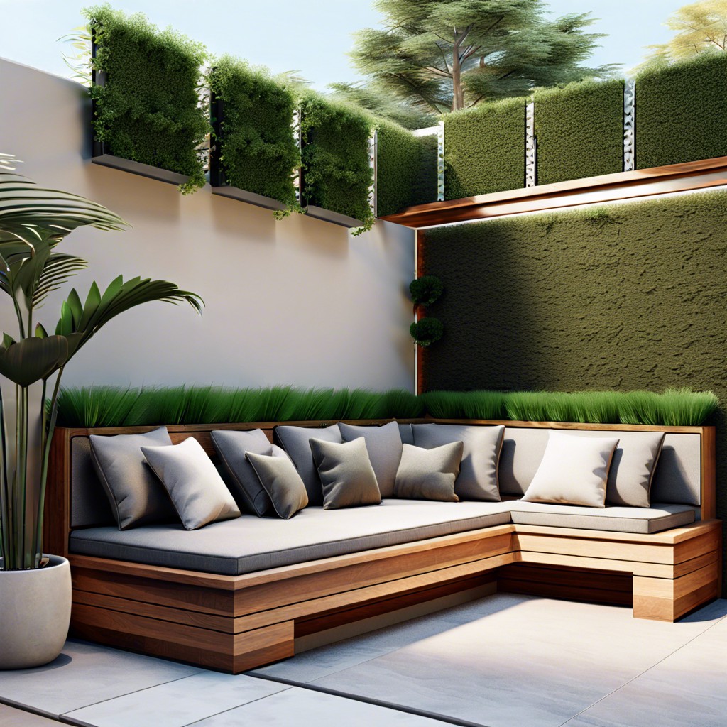 sofa with planter boxes