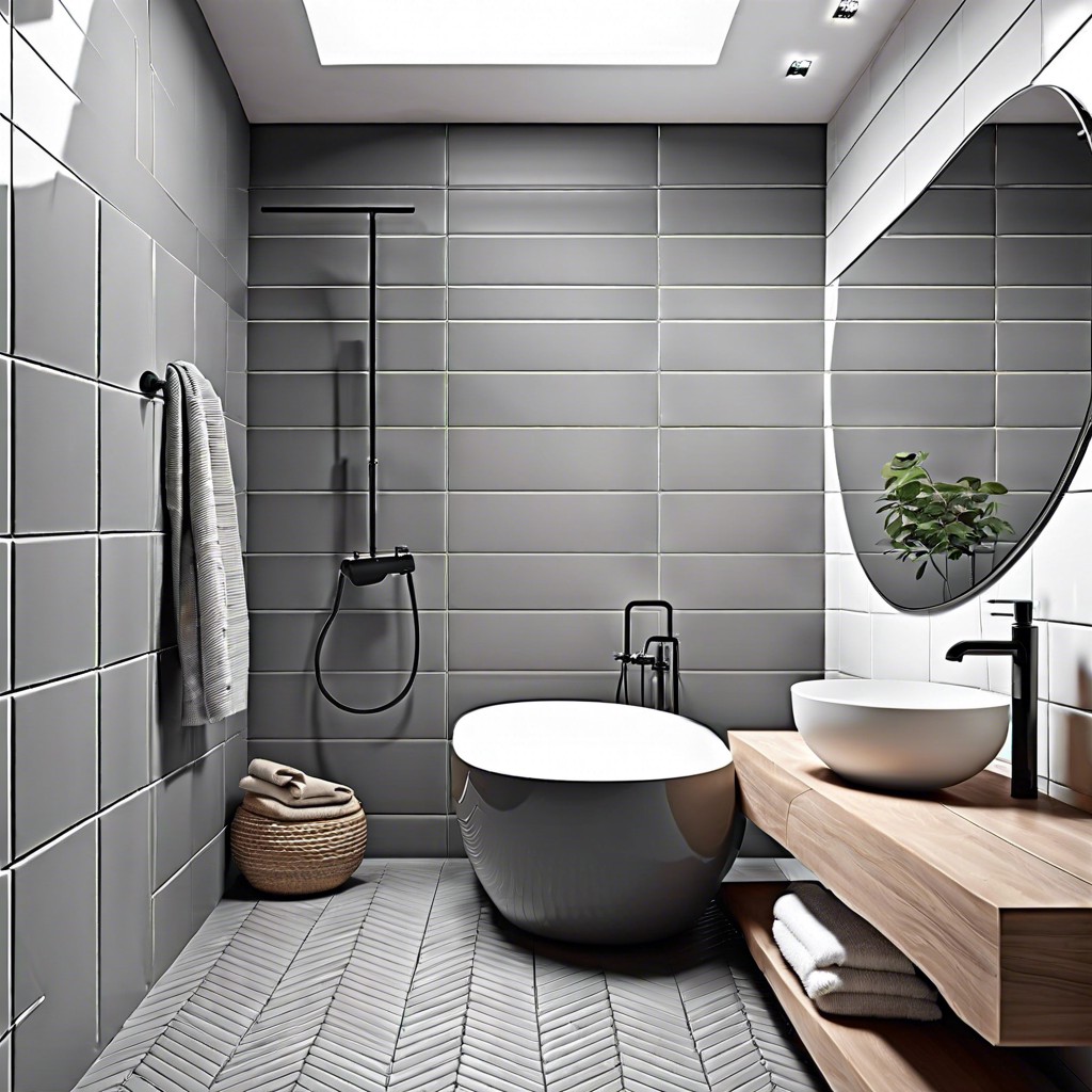 soft grey with white grout