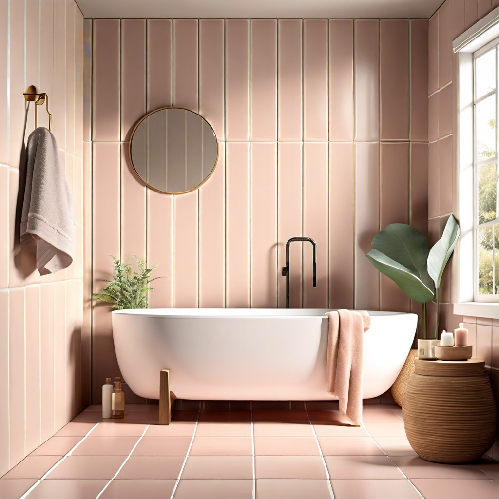 soft pastels create a soothing atmosphere with soft pastel colored picket tiles