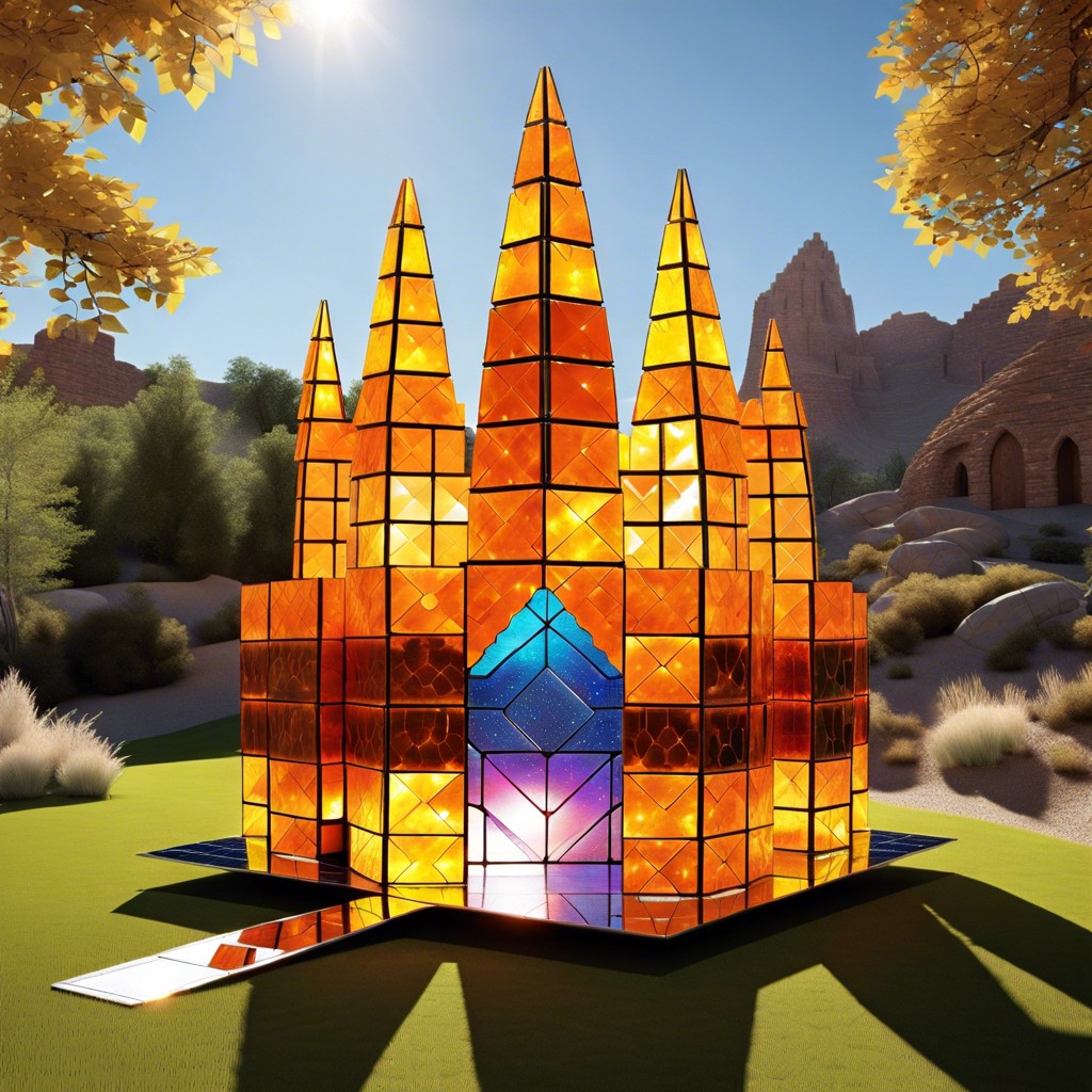 solar powered sun castle with reflective tiles