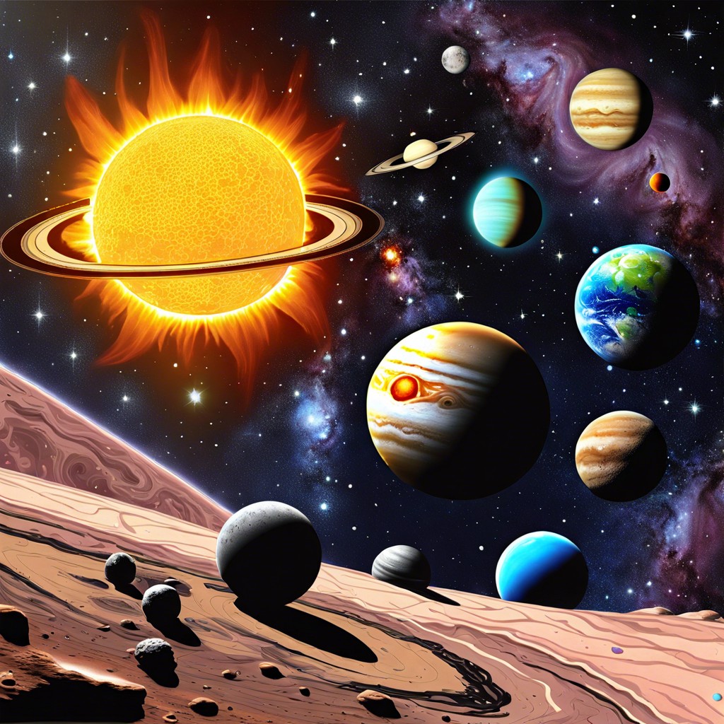 solar system painting planets change colors with heat