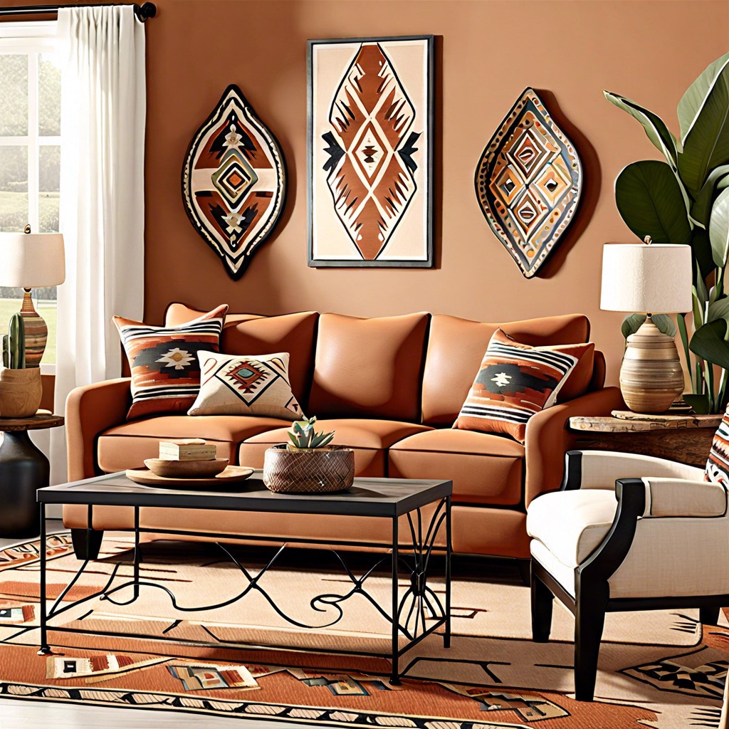 southwest serenade incorporate terracotta colors tribal patterns and wrought iron details