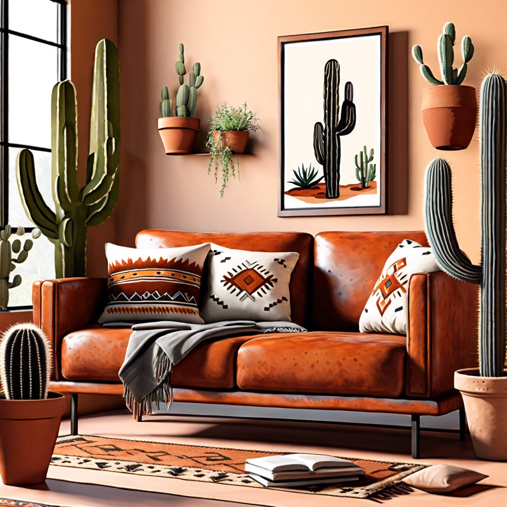 southwestern with cactus and clay pots