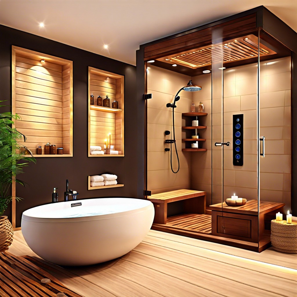 spa inspired elements like steam showers and built in aromatherapy