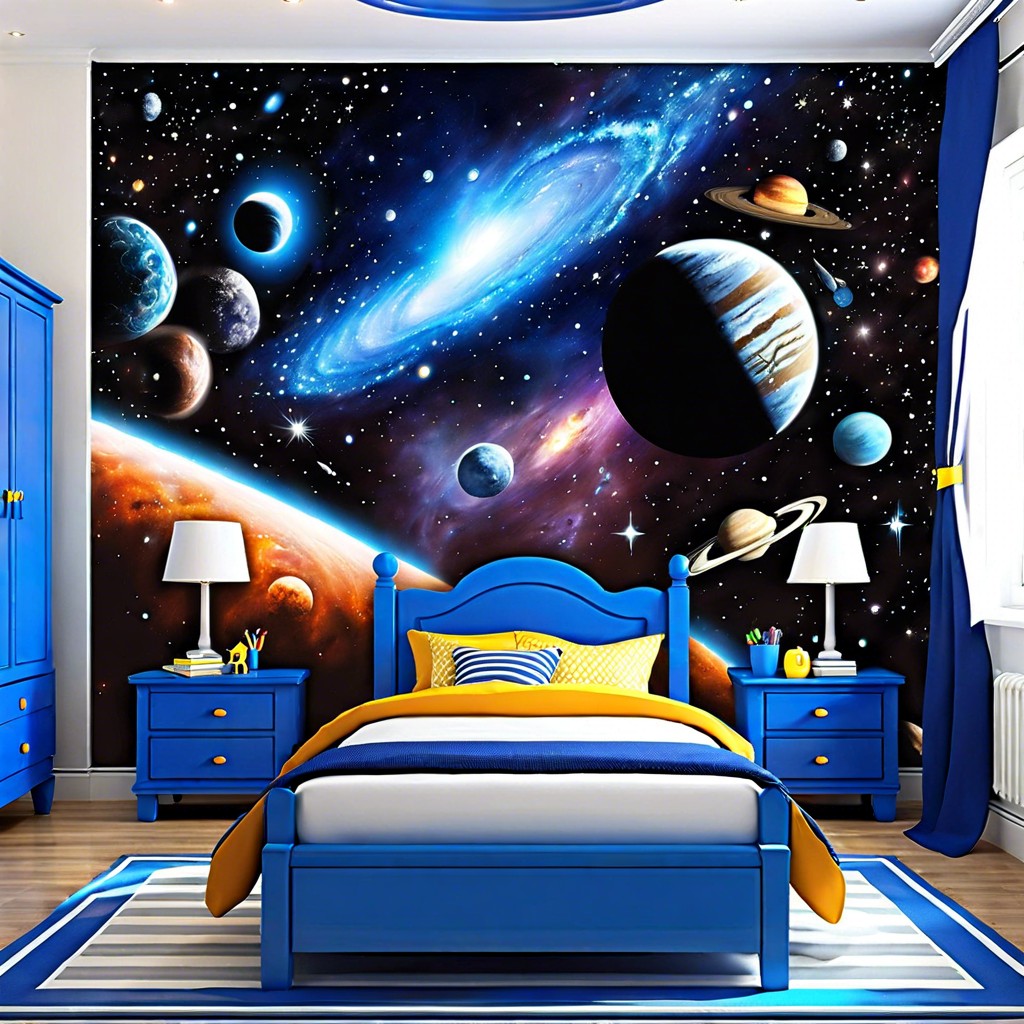 space galaxy mural