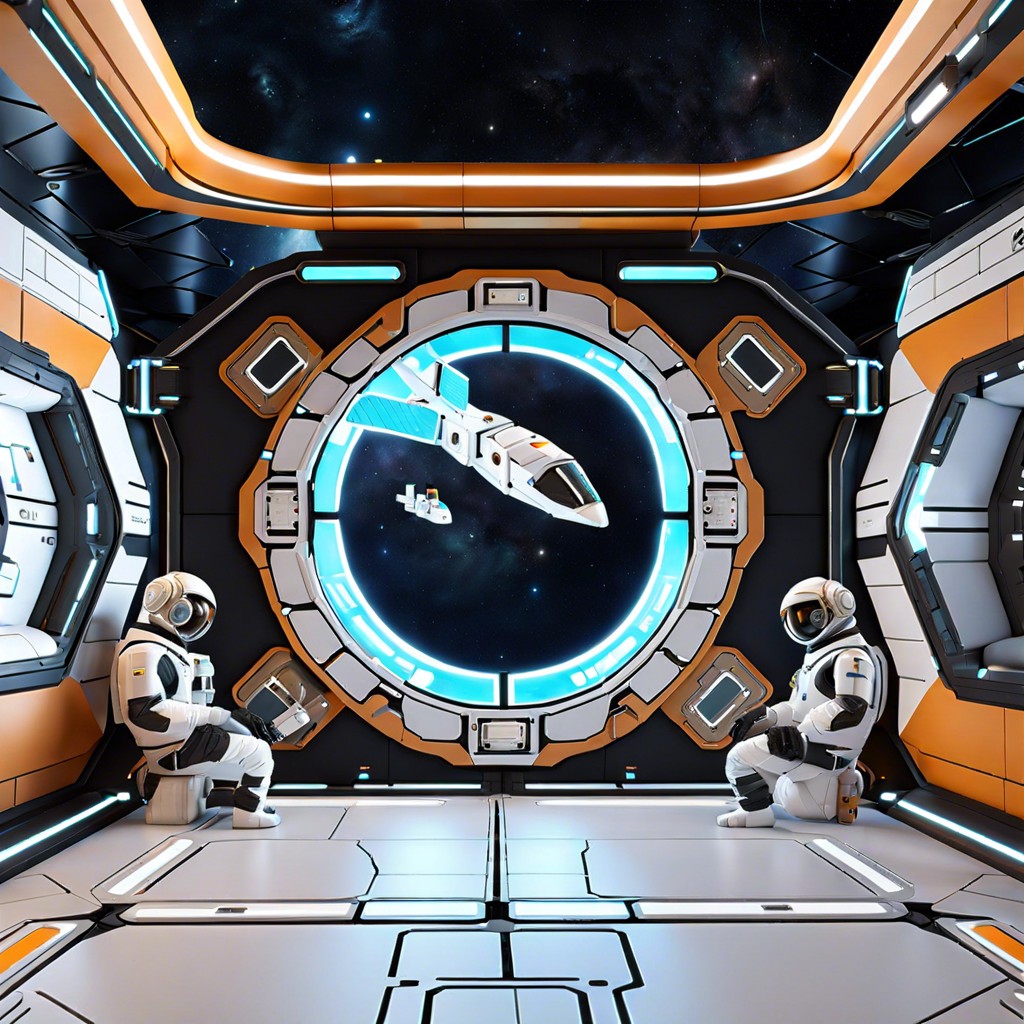 space station with docking ports